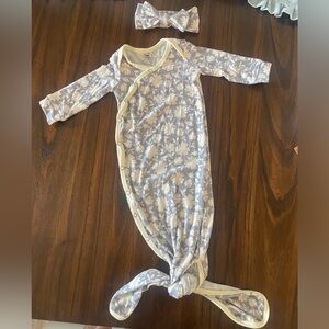 Copper Pearl Knotted Gown and Bow Set